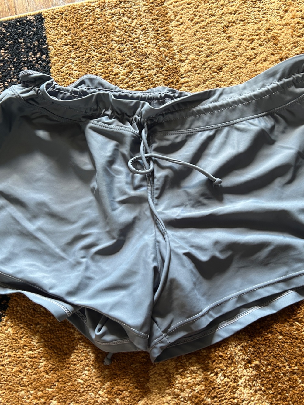 Light Gray Swim Shorts with Drawstring